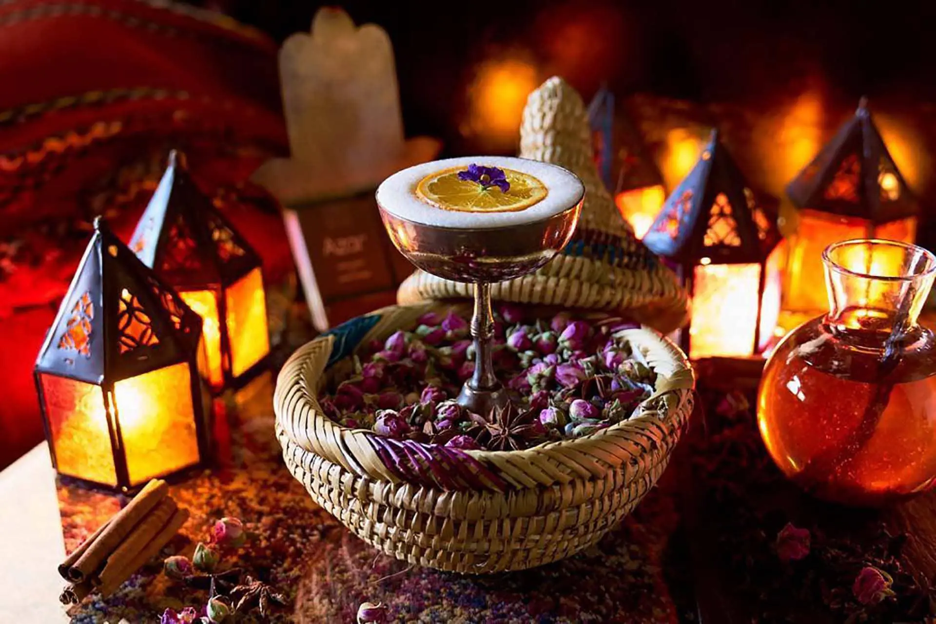 Cocktail ambiance lanternes marocaines