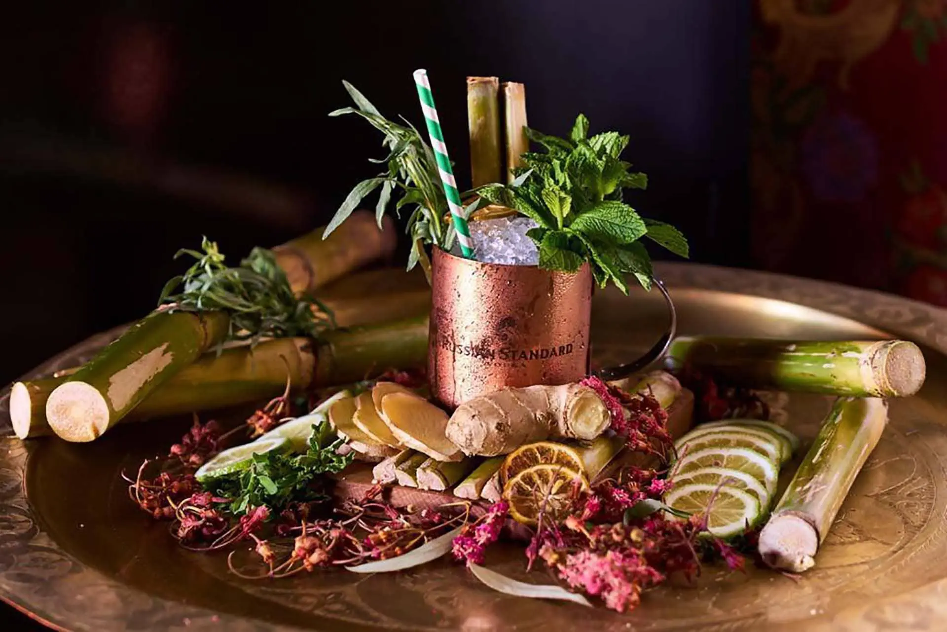 Cocktail herbes et gingembre